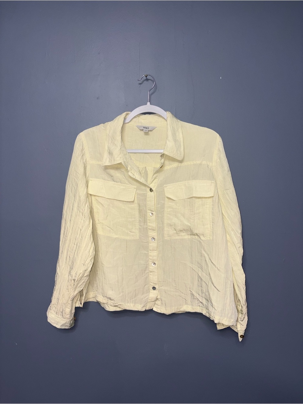 M&S | Yellow Button Down Blouse | Size 18
